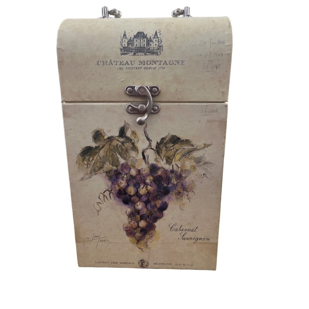 Vintage Lauren Hamilton TRI-COASTAL DESIGN HARD CASE WINE CARRIER CHATEAU MONTAG